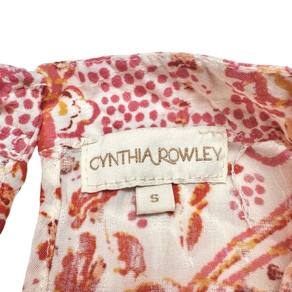 Cynthia Rowley | Women | Painted Paisley Sleeveless Halter Top Pant Set | Small - Picture 9 of 12